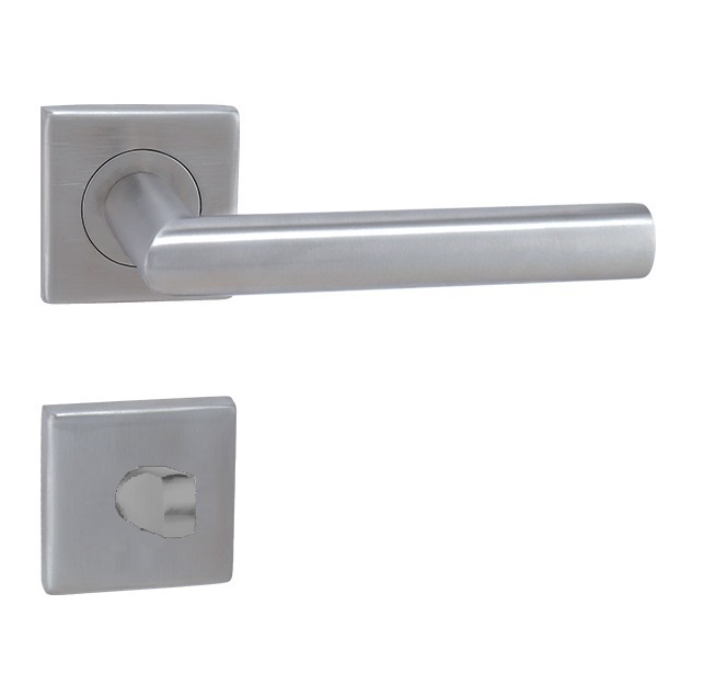 Klika rozetová Favorit, broušená nerez, WC zámek