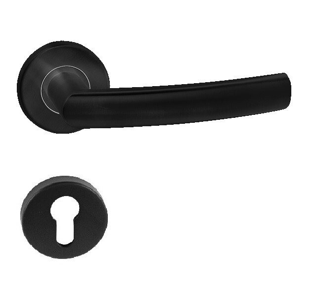 Klika rozetová ESSO, černá matná, pro cyllindrickou vložku