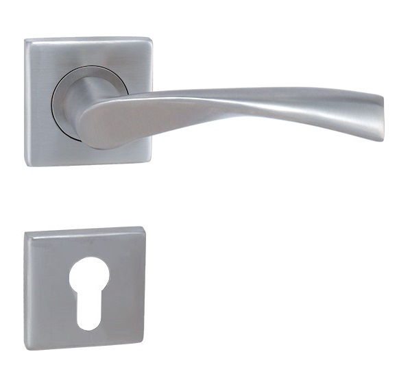 Klika rozetová TORNADO, broušená nerez, pro cylindrickou vložku