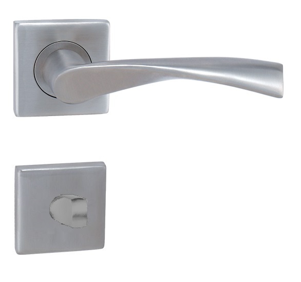 Klika rozetová TORNADO, broušená nerez, WC zámek