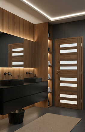 Dveře do koupelny | dveře Viva 90 | folie ořech