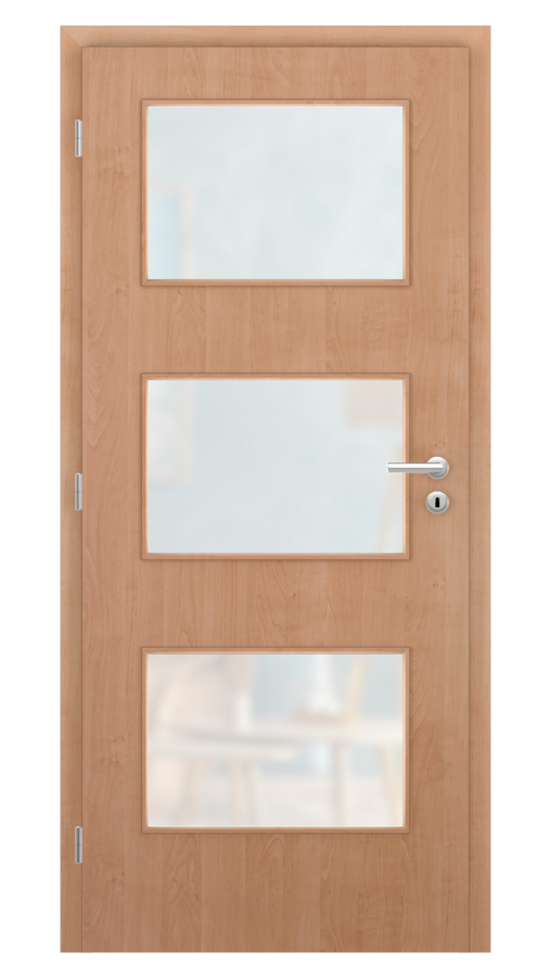 Dveře SMART 6, dekor olše, provedení 80 levé, sklo satinato