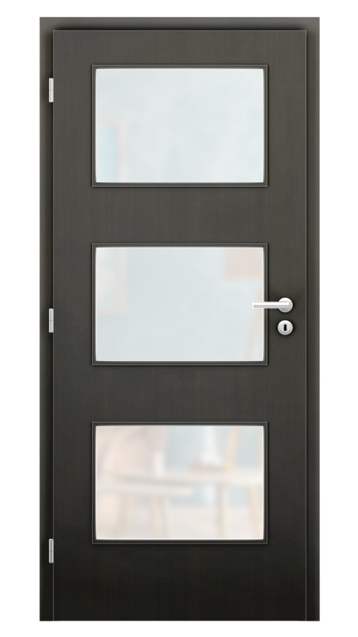 Dveře SMART 6, dekor wenge, provedení 80 levé, sklo satinato