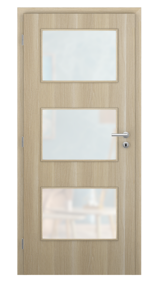 Dveře SMART 6, dekor stockholm, provedení 80 levé, sklo satinato