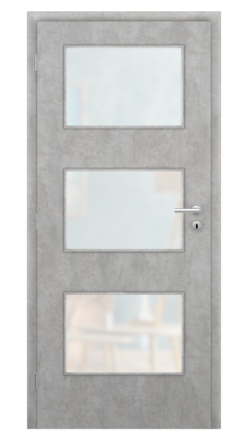 Dveře SMART 6, dekor beton, provedení 80 levé, sklo satinato