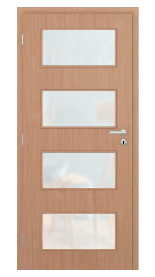 Dveře SMART 17, dekor buk, provedení 80 levé, sklo satinato