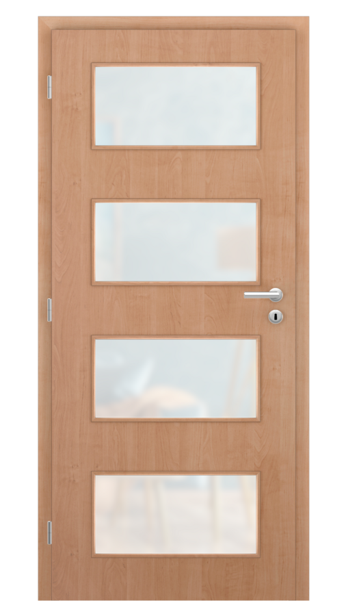 Dveře SMART 17, dekor olše, provedení 80 levé, sklo satinato