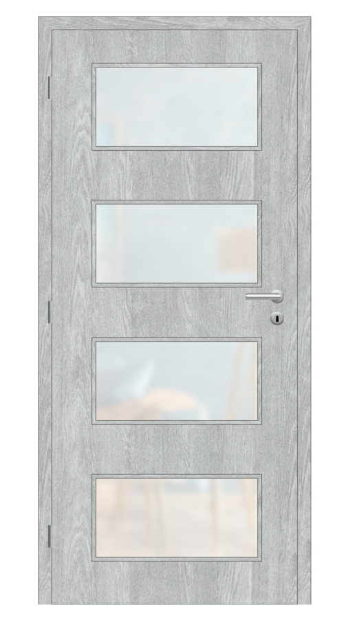 Dveře SMART 17, dekor earl grey, provedení 80 levé, sklo satinato