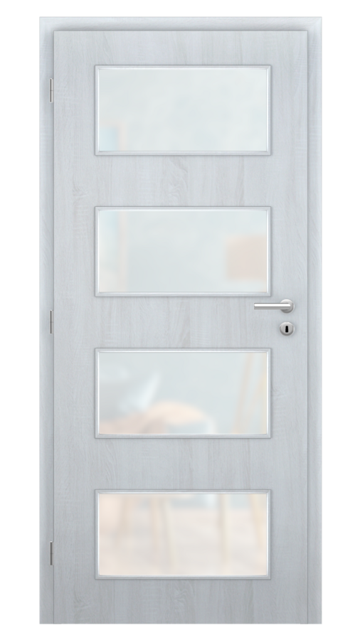 Dveře SMART 17, dekor andorra white, provedení 80 levé, sklo satinato