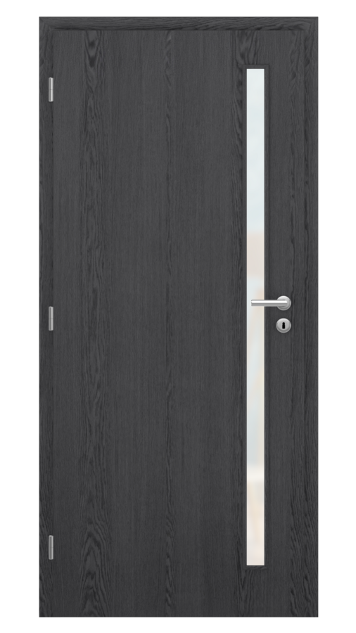 Dveře SMART 20, dekor dub dark grey, provedení 80 levé, sklo satinato