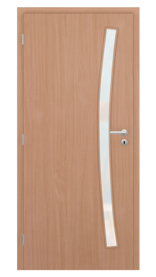 Dveře SMART 21, dekor buk, provedení 80 levé, sklo satinato