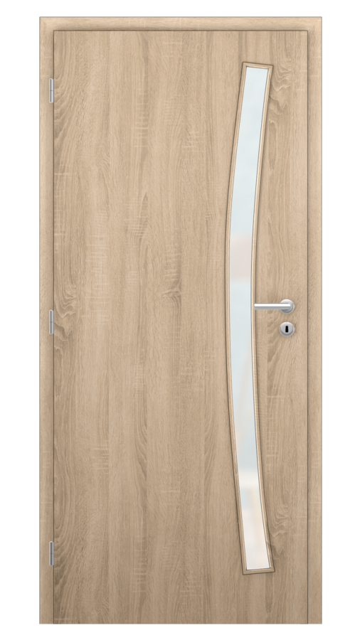 Dveře SMART 21, dekor sonoma, provedení 80 levé, sklo satinato