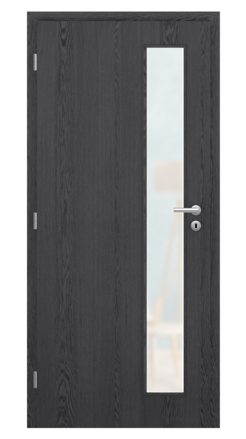 Dveře SMART 22, dekor dub dark grey, provedení 80 levé, sklo satinato