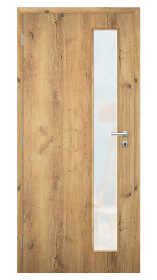 Dveře SMART 22, dekor dub forest, provedení 80 levé, sklo satinato