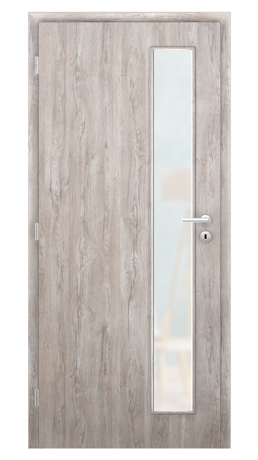 Dveře SMART 22, dekor dub alpský, provedení 80 levé, sklo satinato