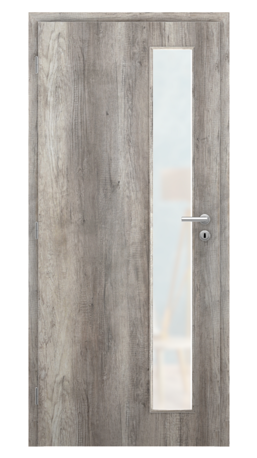 Dveře SMART 22, dekor dub canyon, provedení 80 levé, sklo satinato
