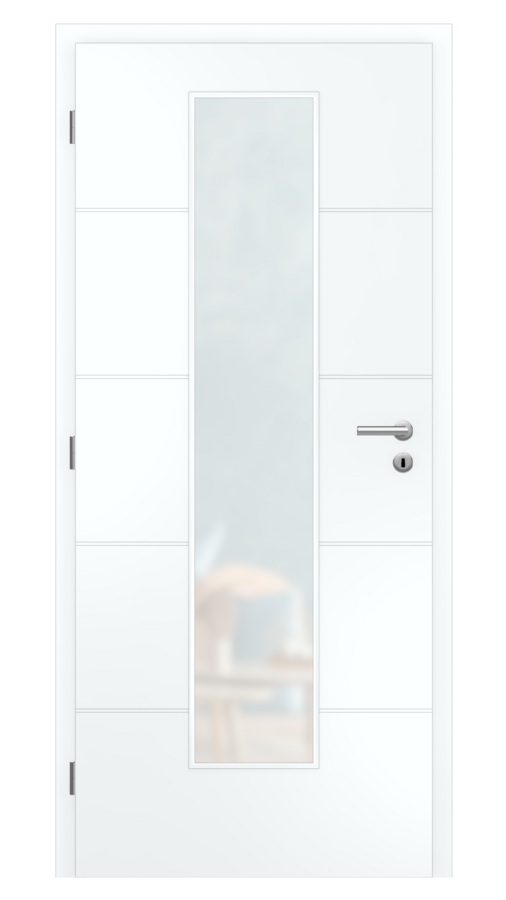 Dveře SMART 8, dekor bílá snow, provedení 80 levé, sklo satinato