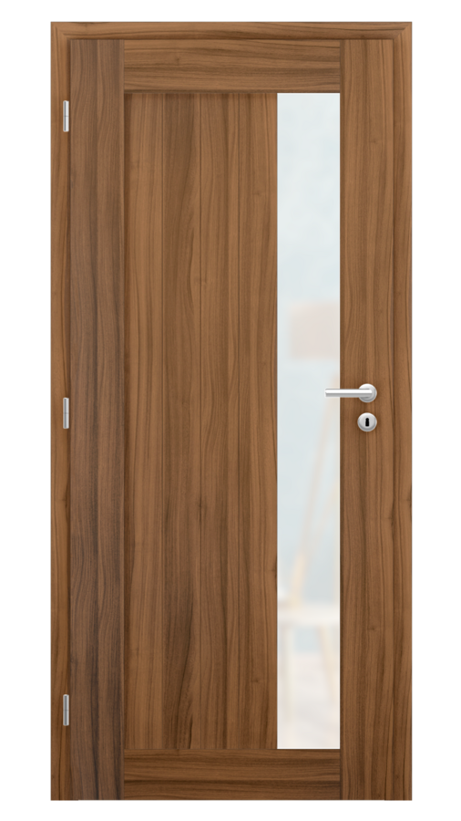 Dveře VIVA 95, dekor ořech, provedení 80 levé, sklo satinato