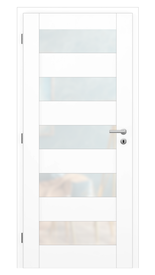 Dveře TÜREN 40, dekor bílá, provedení 80 levé, sklo satinato