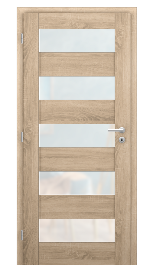 Dveře TÜREN 40, dekor sonoma, provedení 80 levé, sklo satinato